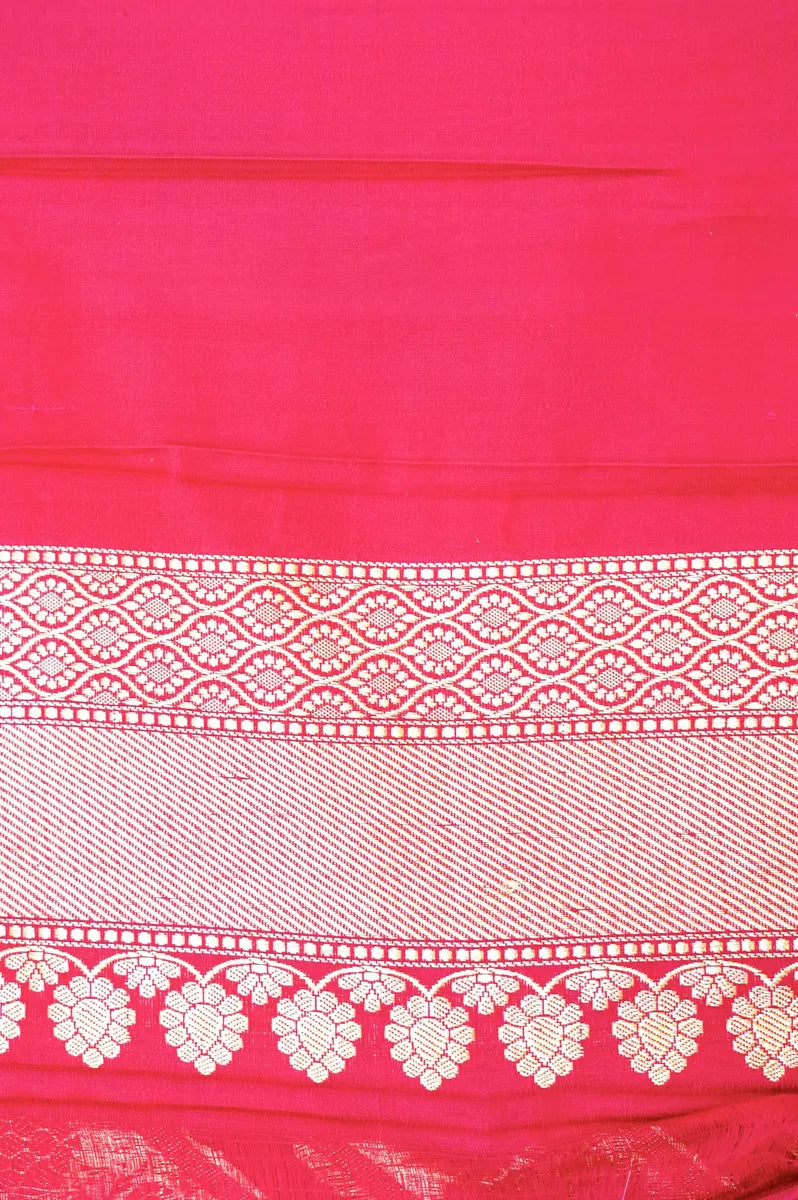 PURE BANARASI RANI COLOR DOUBLE KATAN SILK SAREE