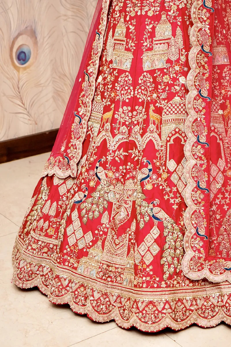 RANI COLOR FULL HAND ZARDOSI WORK BRIDAL LEHENGA