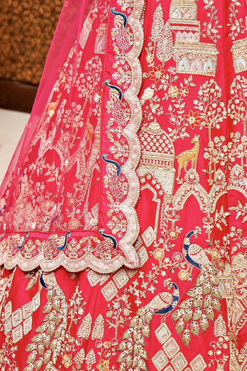RANI COLOR FULL HAND ZARDOSI WORK BRIDAL LEHENGA