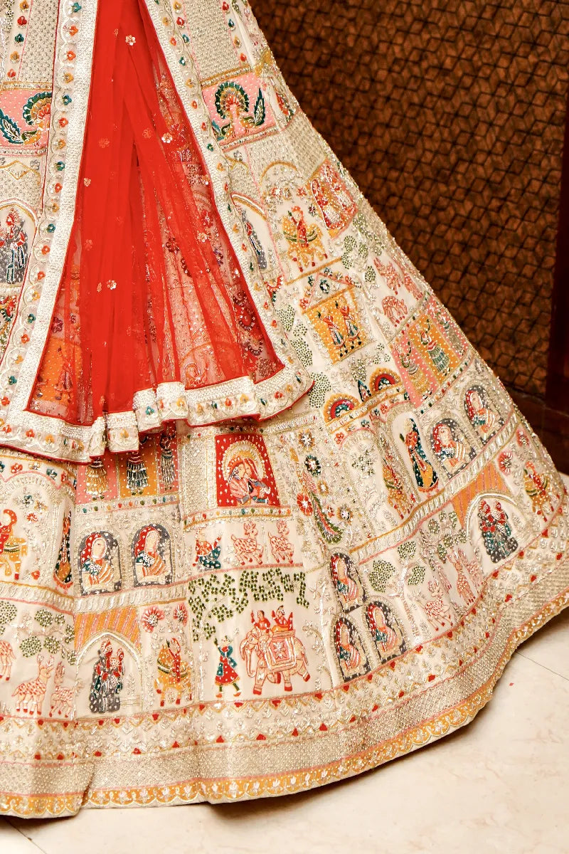 GOLDEN COLOR FULL HAND ZARDOSI WORK BRIDAL LEHENGA