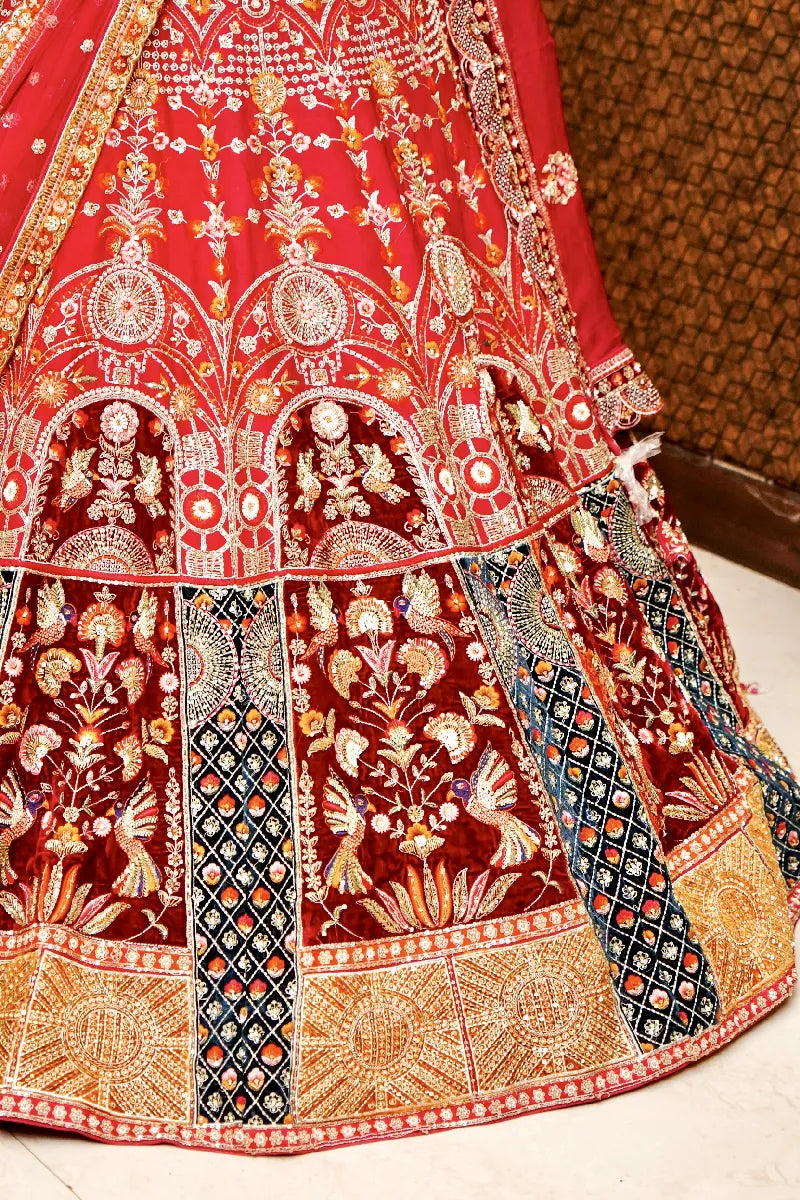 RANI COLOR FULL HAND ZARDOSI WORK BRIDAL LEHENGA