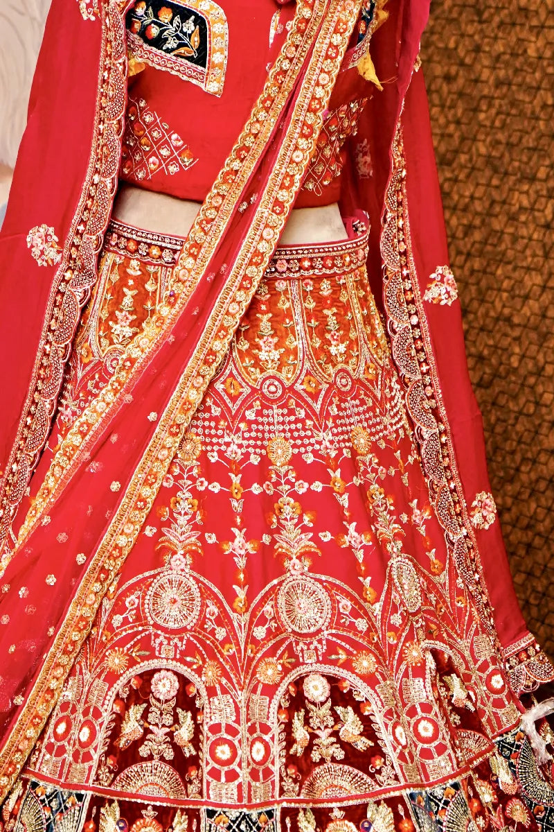 RANI COLOR FULL HAND ZARDOSI WORK BRIDAL LEHENGA