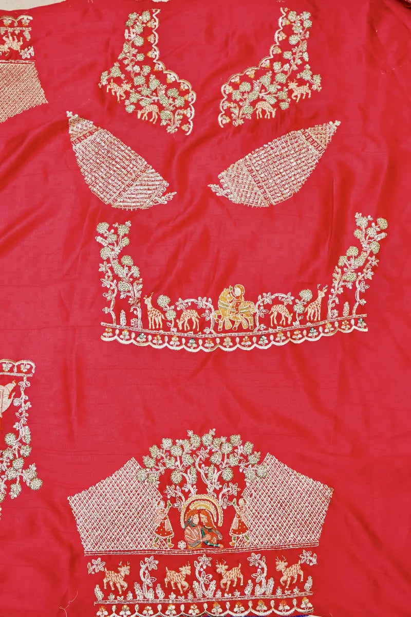 RED COLOR FULL HAND ZARDOSI WORK BRIDAL LEHENGA