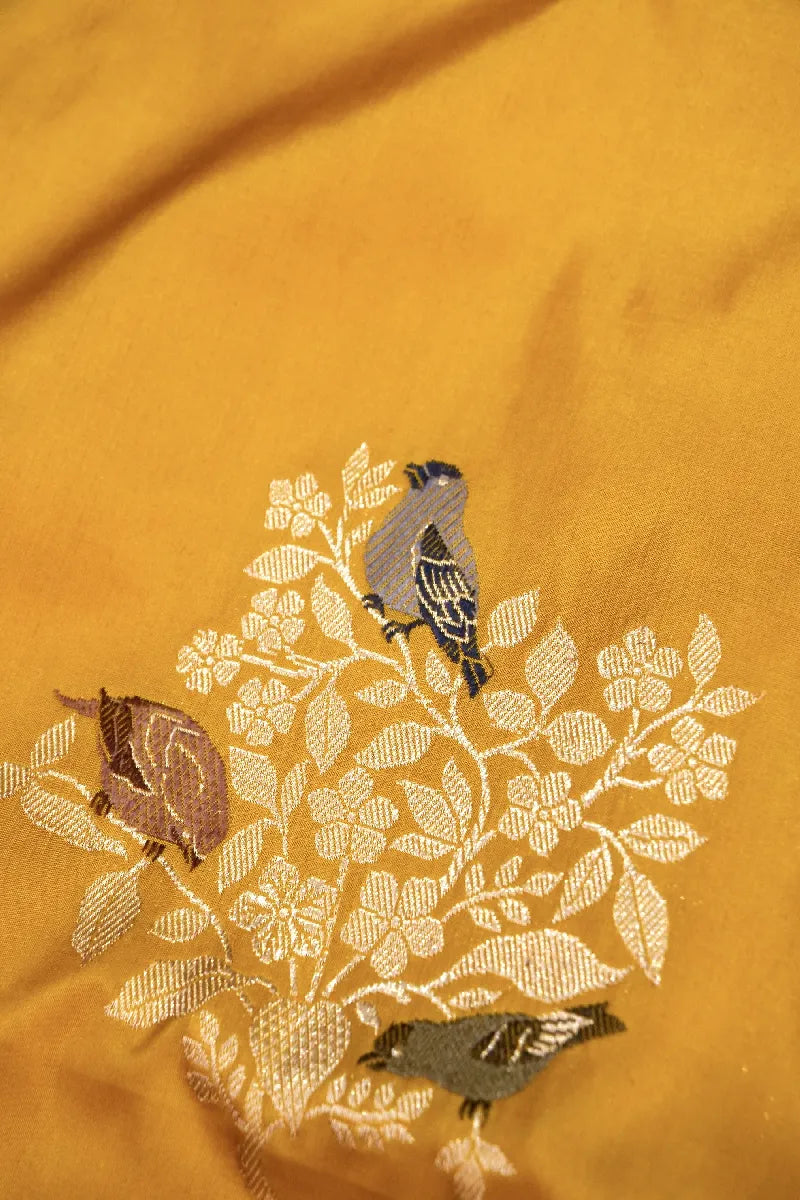 BANARASI SINGLE KATAN RICH ZARI MUSTARD YELLOW COLOR SAREE