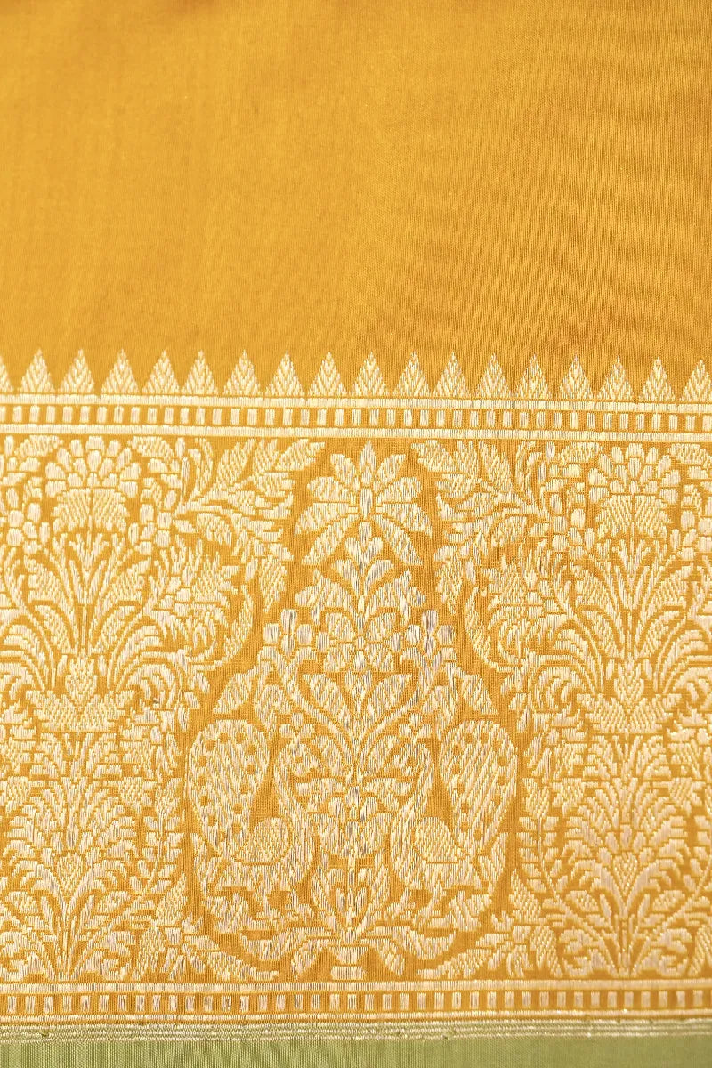 BANARASI SINGLE KATAN RICH ZARI MUSTARD YELLOW COLOR SAREE