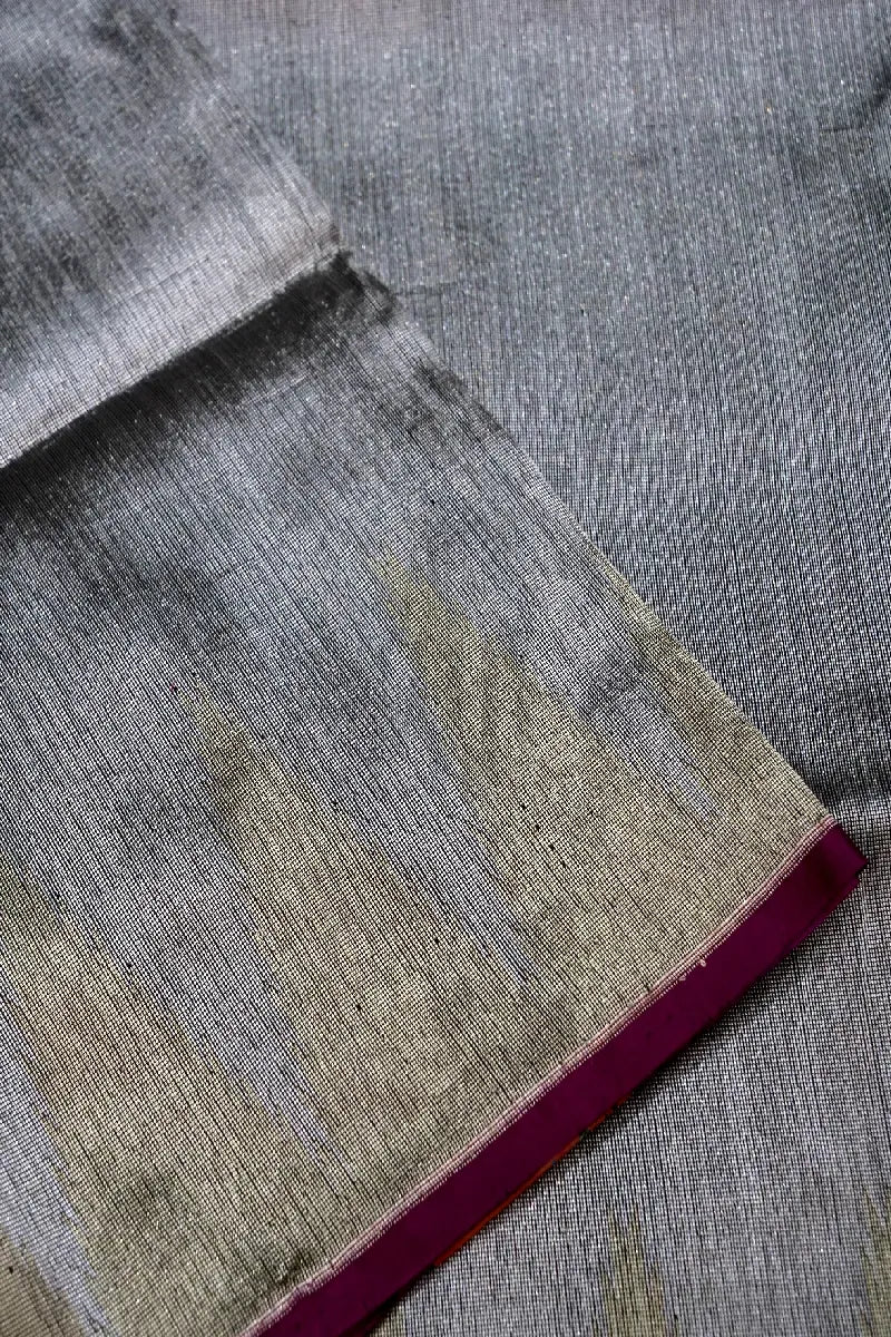 BANARASI SINGLE KATAN RICH ZARI SMOKE GREY COLOR SAREE