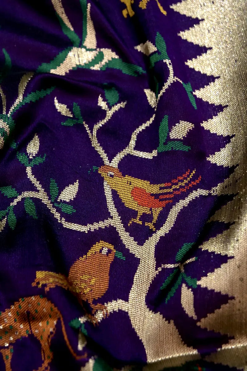 BANARASI SINGLE KATAN RICH ZARI PURPLE COLOR SAREE