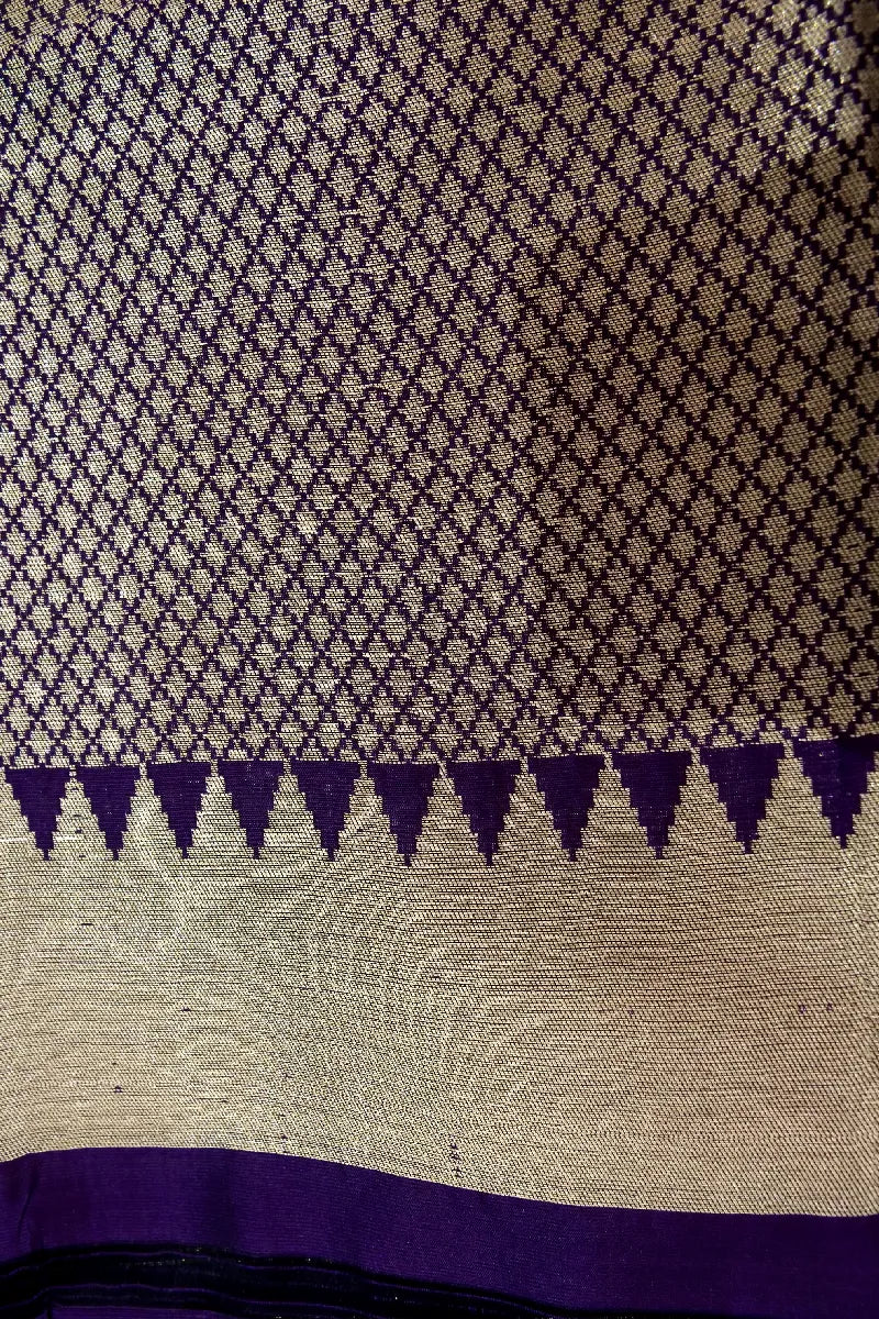 BANARASI SINGLE KATAN RICH ZARI PURPLE COLOR SAREE