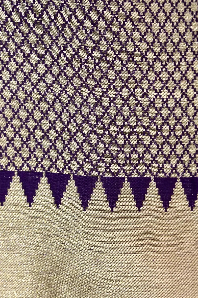 BANARASI SINGLE KATAN RICH ZARI PURPLE COLOR SAREE