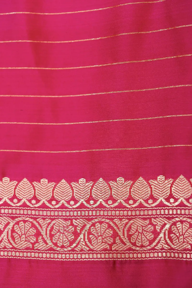 BANARASI SINGLE KATAN RICH ZARI RANI COLOR SAREE