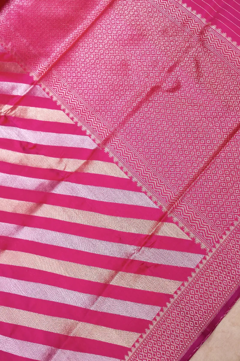 BANARASI SINGLE KATAN RICH ZARI PINK COLOR SAREE