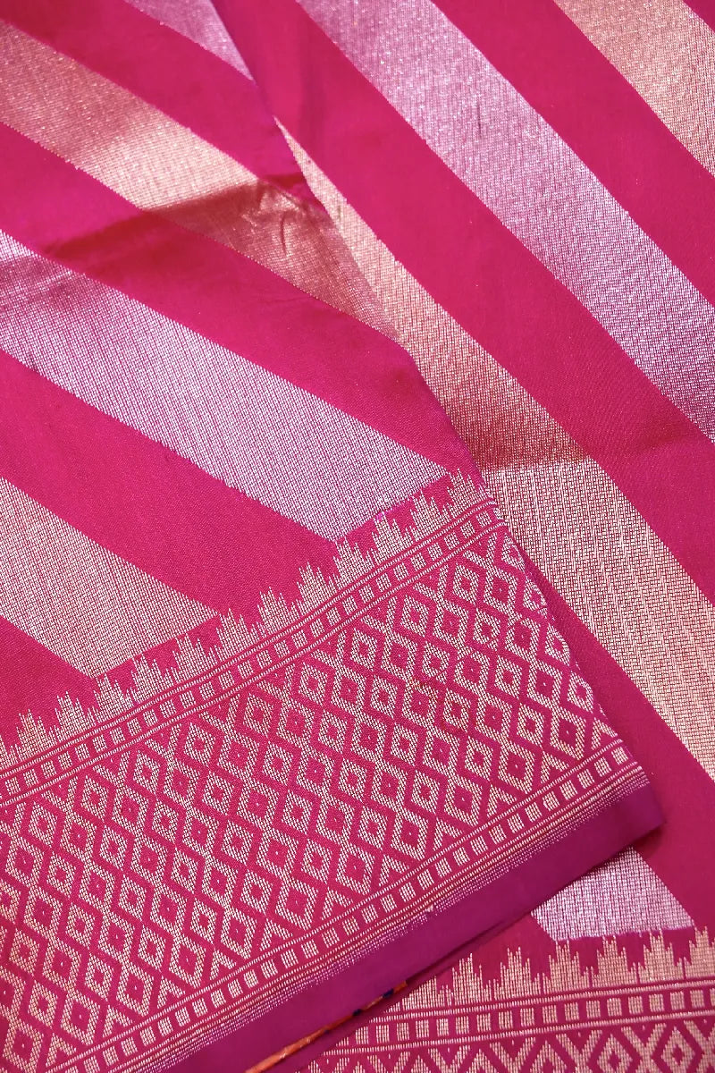 BANARASI SINGLE KATAN RICH ZARI PINK COLOR SAREE