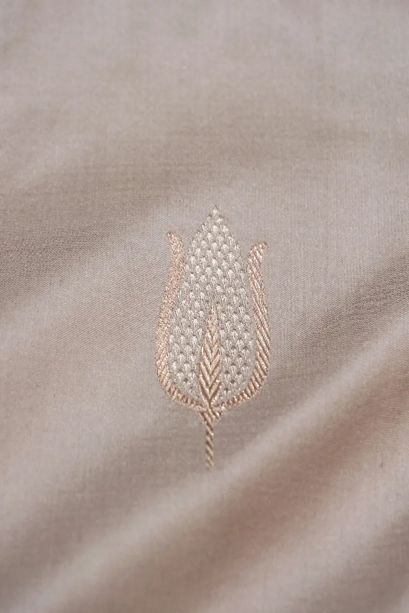 BANARASI SINGLE KATAN RICH ZARI BEIGE COLOR SAREE