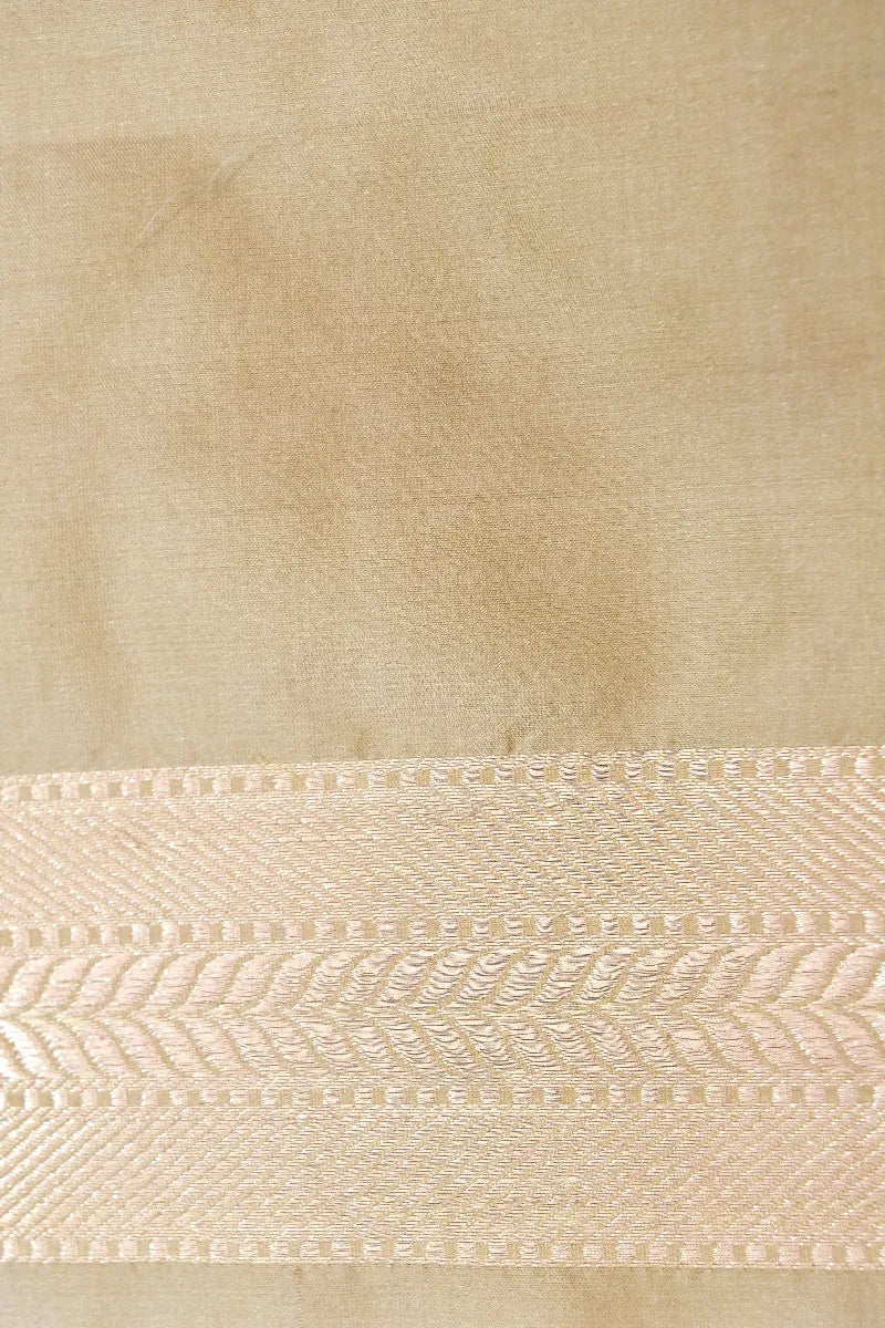 BANARASI SINGLE KATAN RICH ZARI BEIGE COLOR SAREE