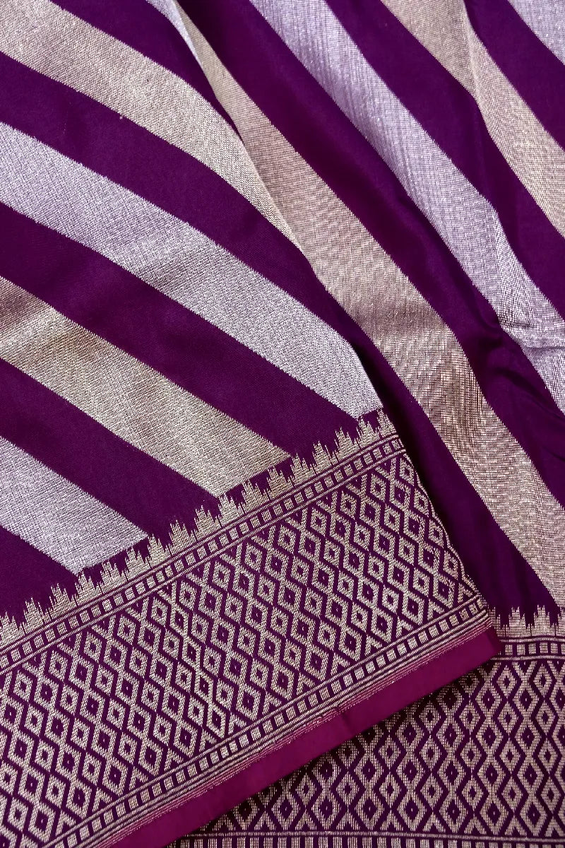 BANARASI SINGLE KATAN RICH ZARI PURPLE COLOR SAREE