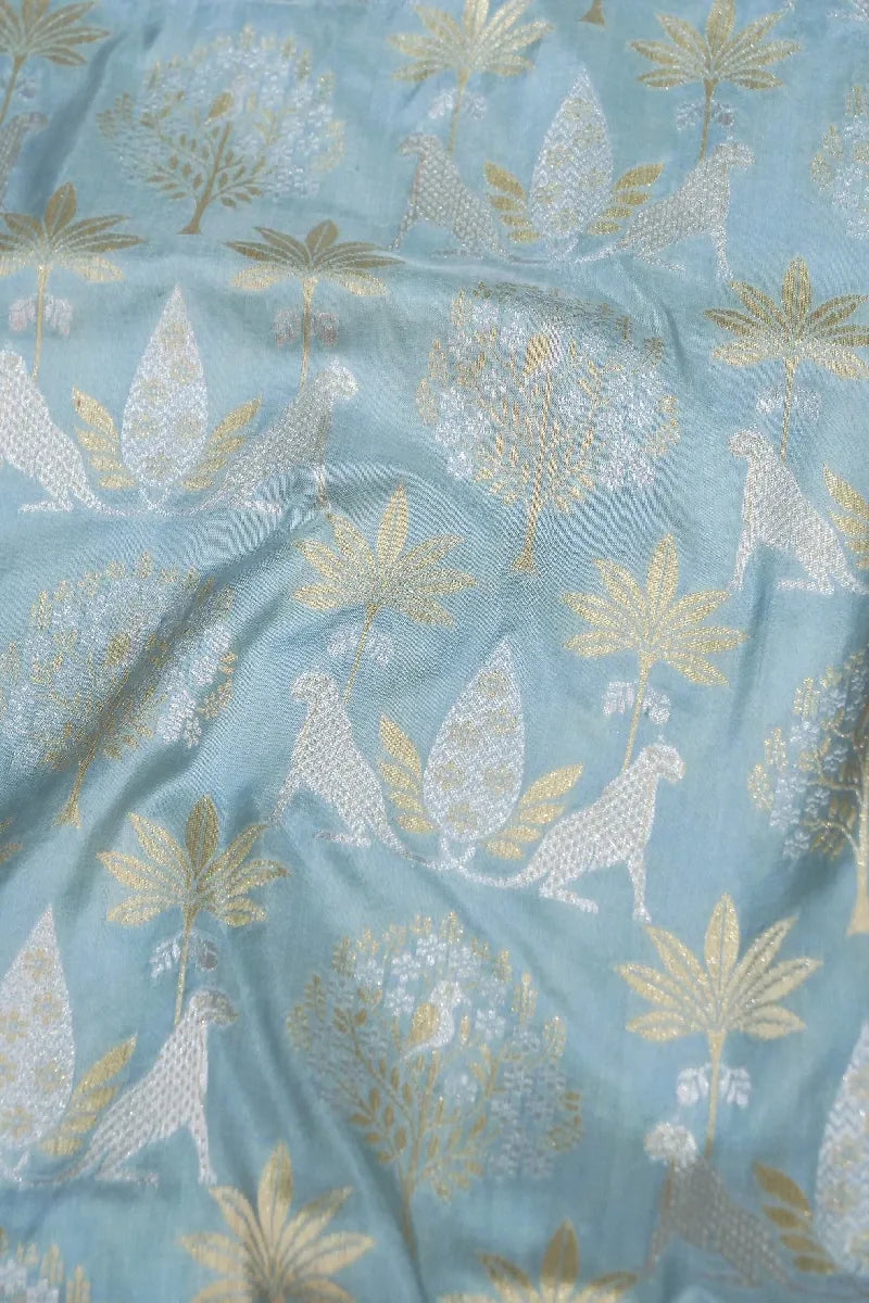 BANARASI SINGLE KATAN RICH ZARI SKY BLUE COLOR SAREE
