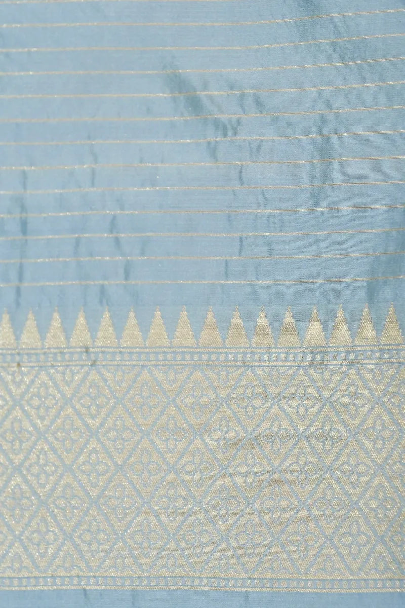 BANARASI SINGLE KATAN RICH ZARI SKY BLUE COLOR SAREE