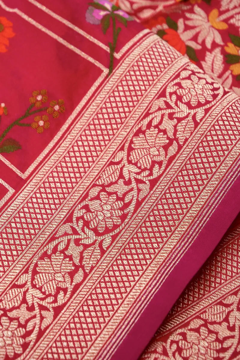 BANARASI SINGLE KATAN RICH ZARI RED COLOR SAREE