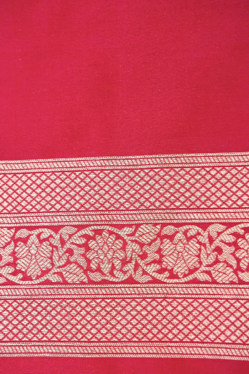 BANARASI SINGLE KATAN RICH ZARI RED COLOR SAREE