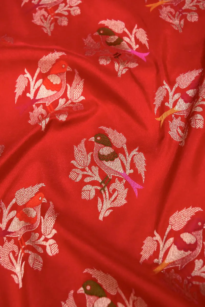 BANARASI SINGLE KATAN RICH ZARI RED COLOR SAREE