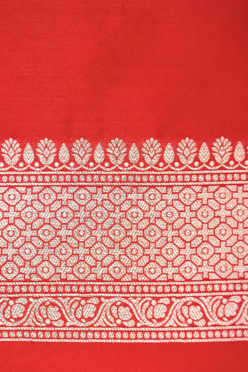 BANARASI SINGLE KATAN RICH ZARI RED COLOR SAREE