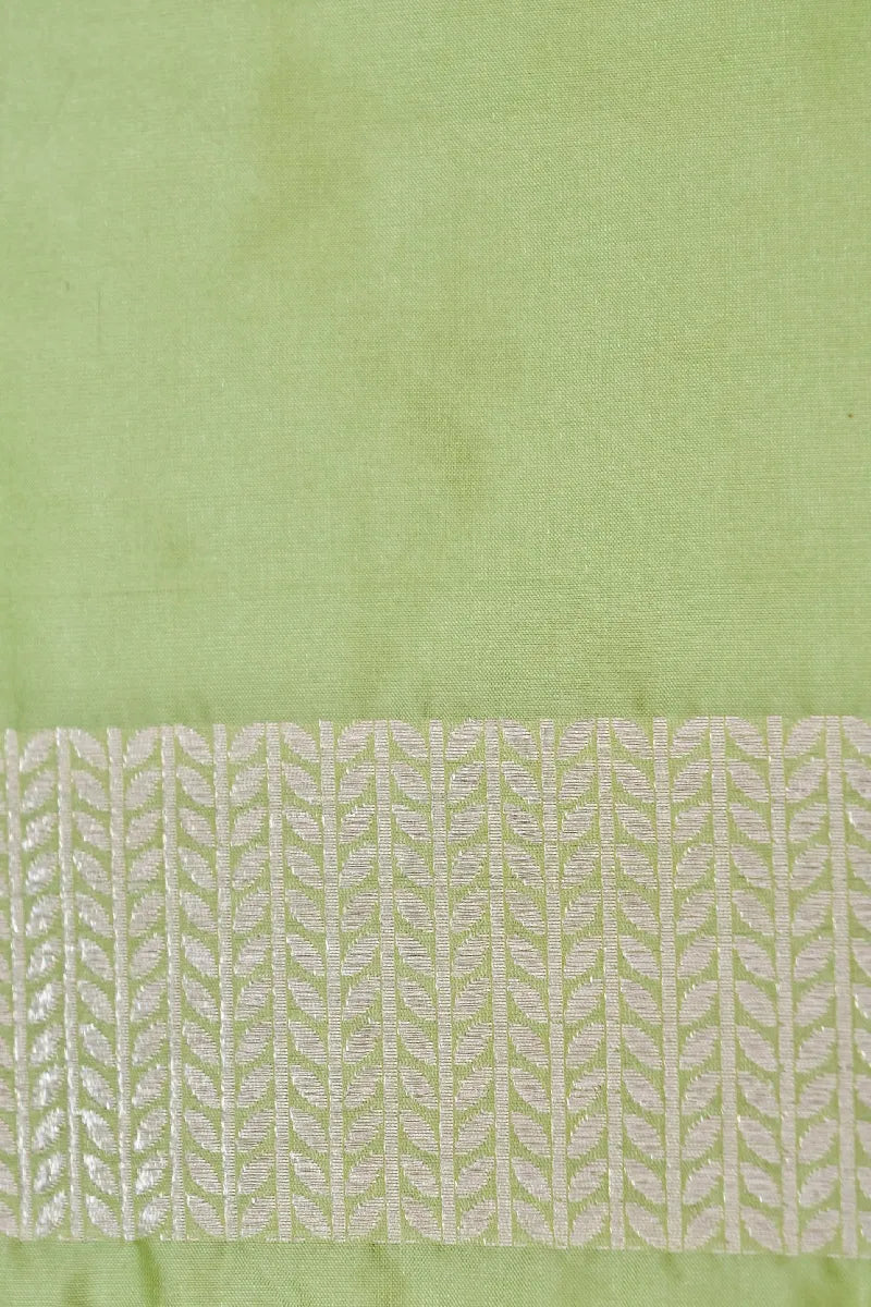 BANARASI SINGLE KATAN RICH ZARI PISTA LIME COLOR SAREE