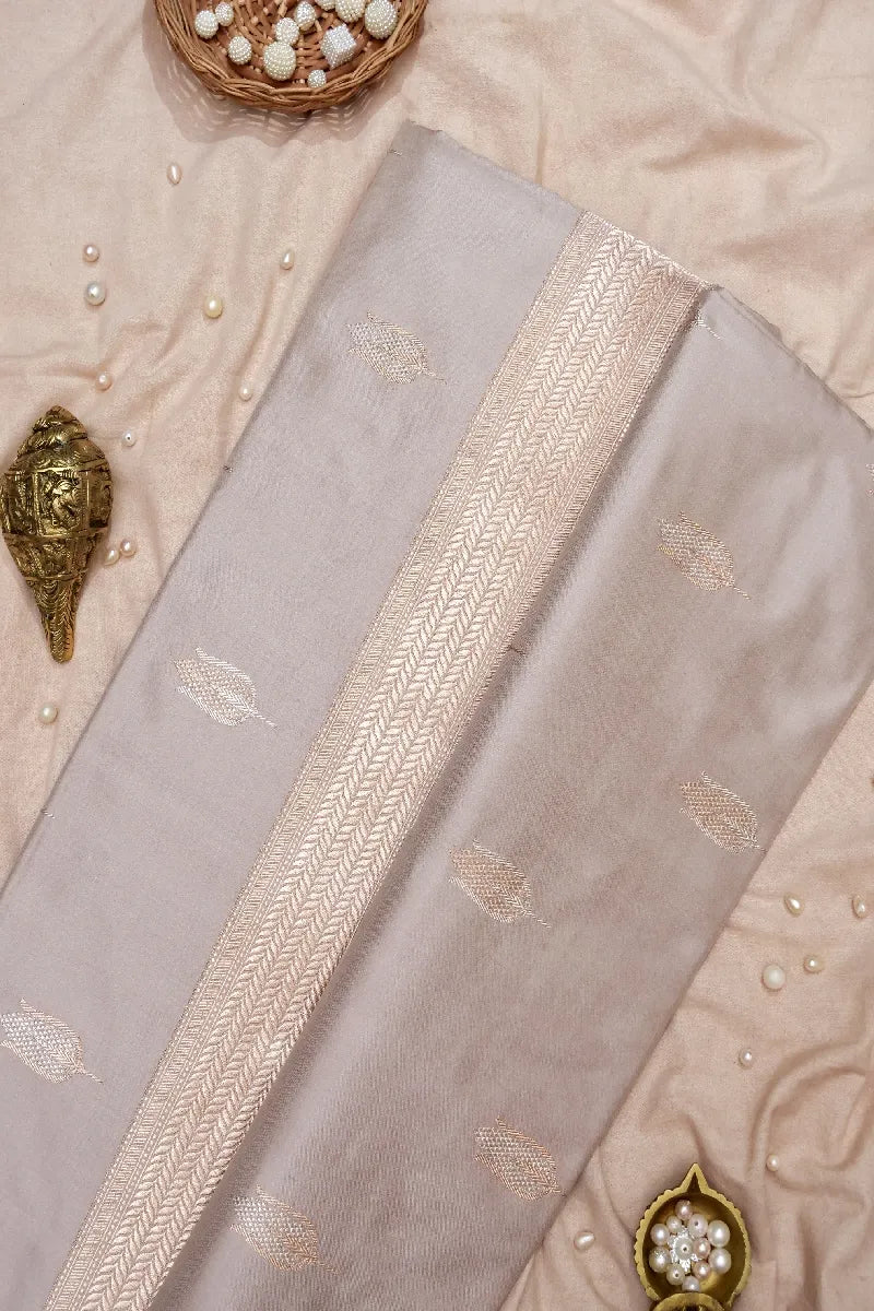 BANARASI SINGLE KATAN RICH ZARI BEIGE COLOR SAREE