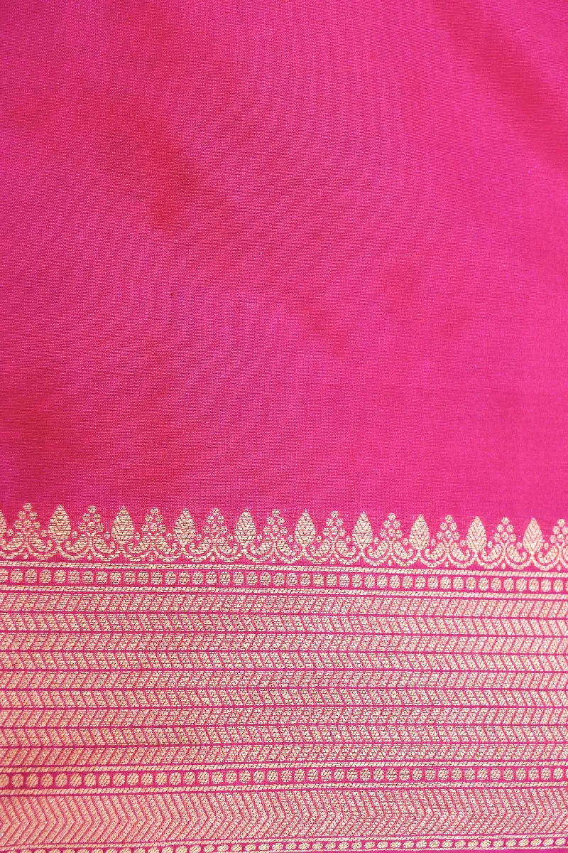 BANARASI SINGLE KATAN RICH ZARI RANI COLOR SAREE
