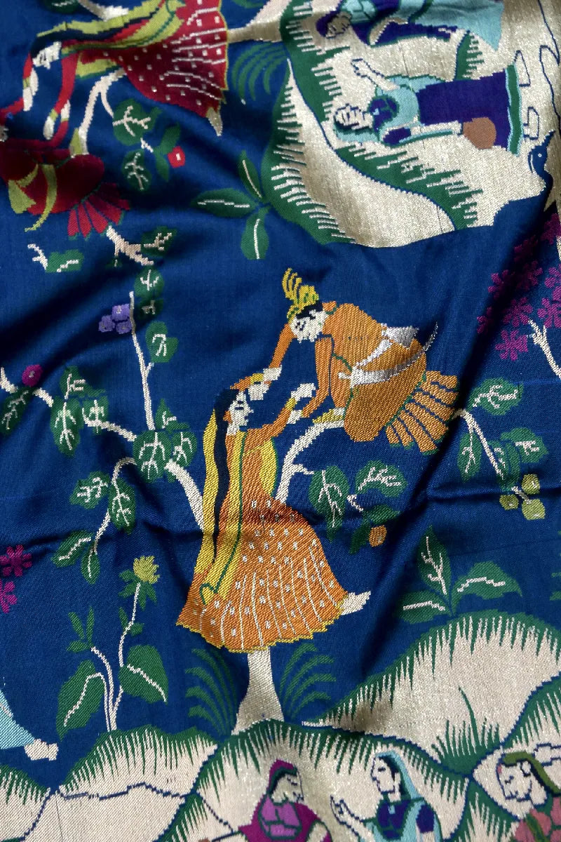 BANARASI SINGLE KATAN RICH ZARI NAVY BLUE COLOR SAREE