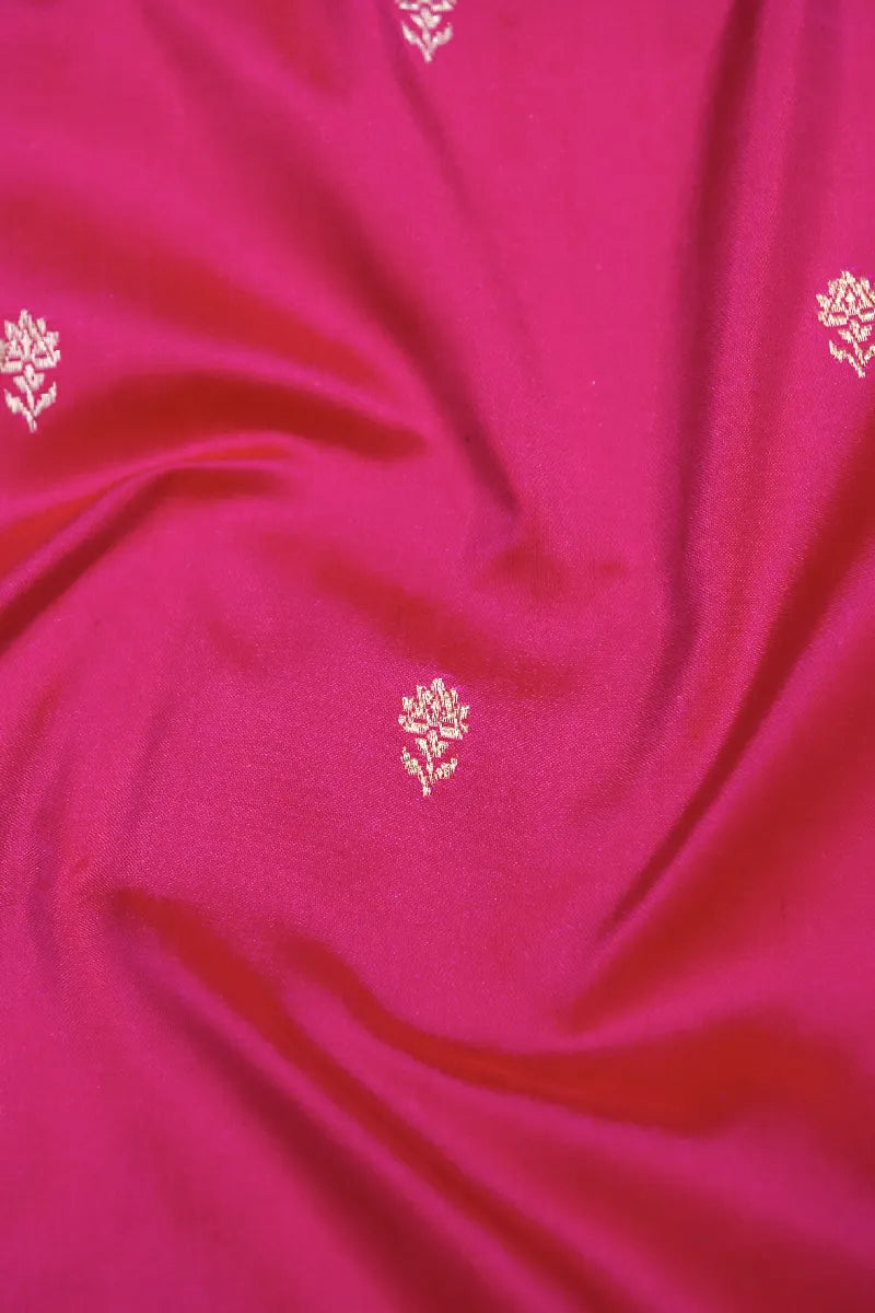 BANARASI SINGLE KATAN RICH ZARI RANI COLOR SAREE