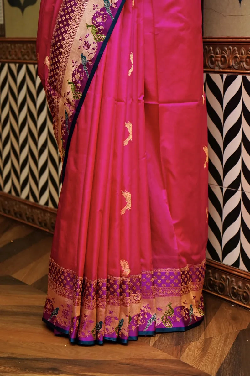 PURE BANARASI RANI SINGLE KATAN SILK SAREE