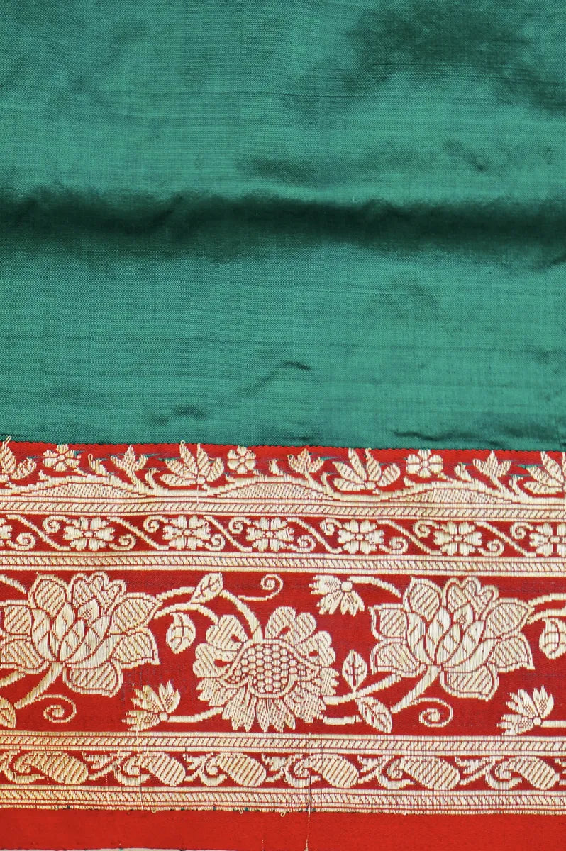 PURE BANARASI RAMA GREEN KATAN SILK SAREE