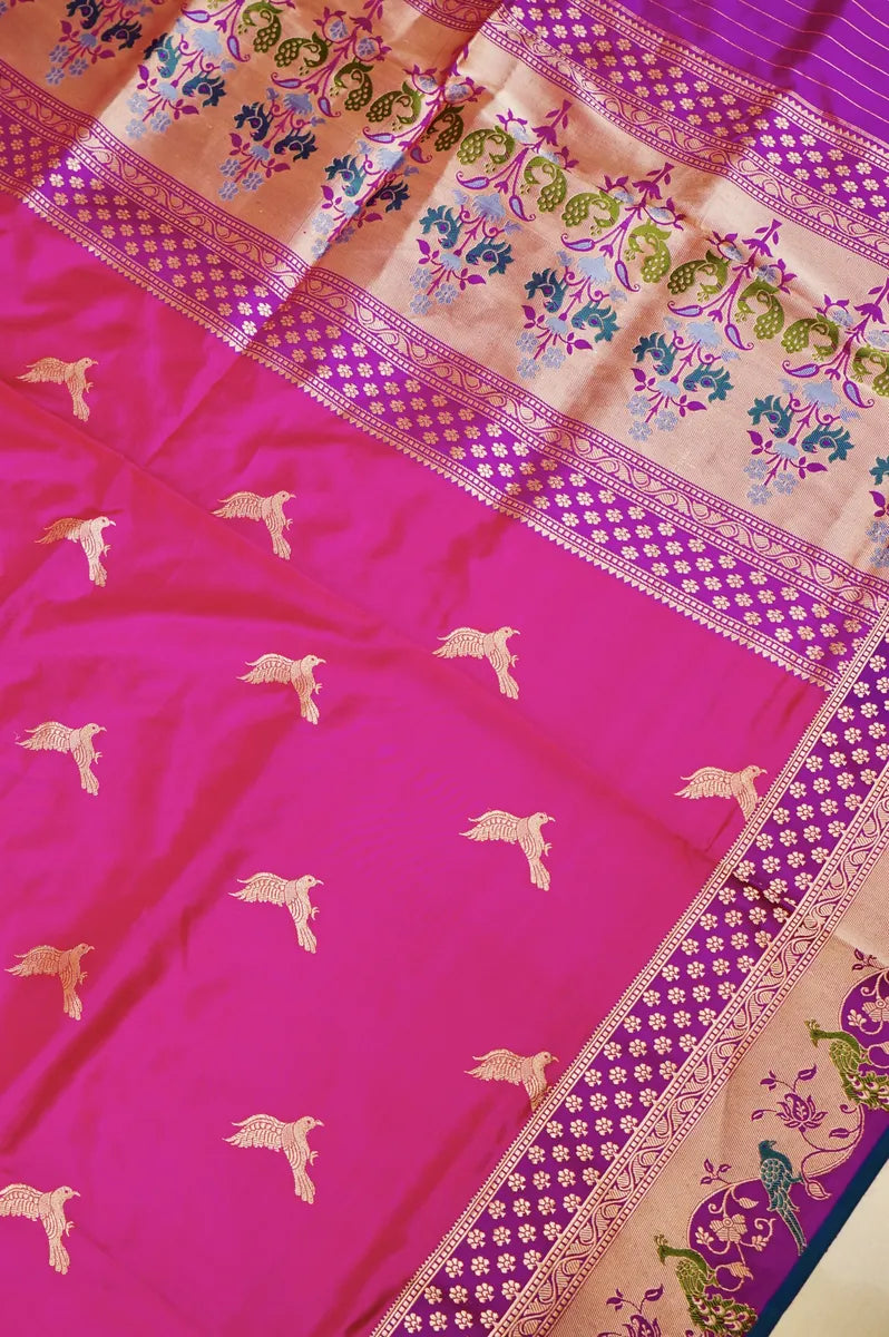 PURE BANARASI RANI SINGLE KATAN SILK SAREE