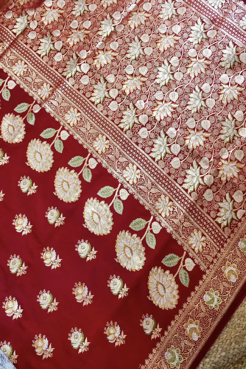 Gold silver zari silk sarees