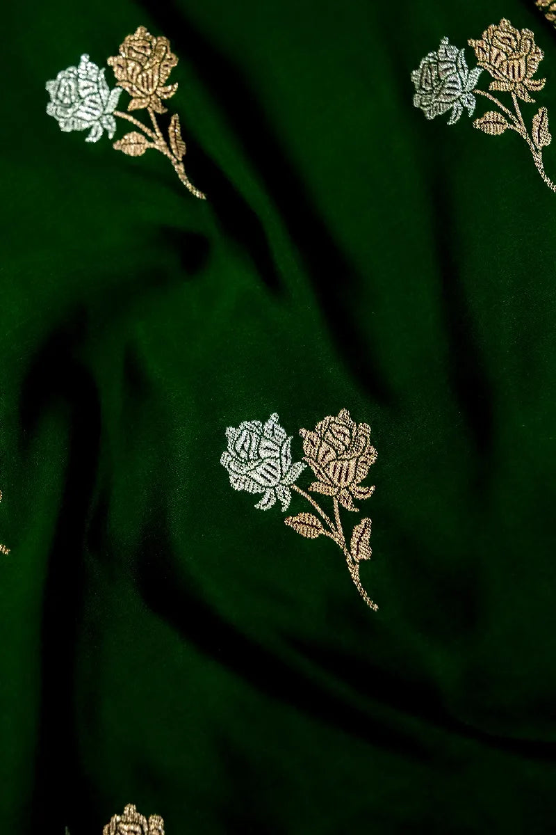 GREEN COLOR BANARASI SILK SAREE