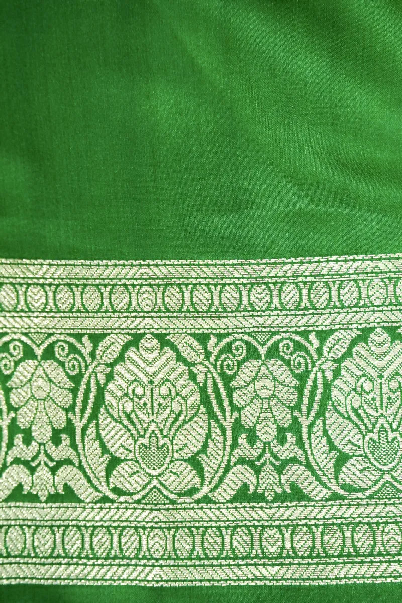 MEHENDI GREEN COLOR BANARASI SILK SAREE