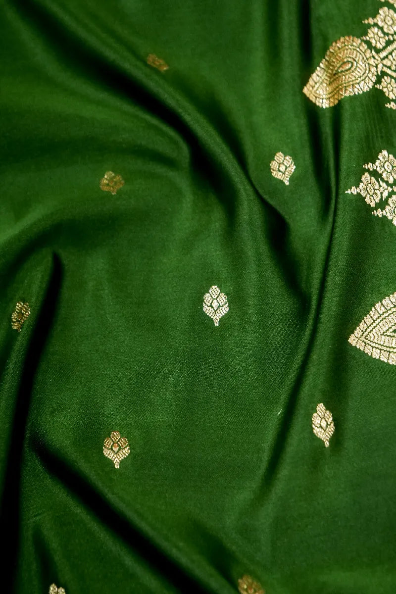 MEHENDI GREEN COLOR BANARASI SILK SAREE