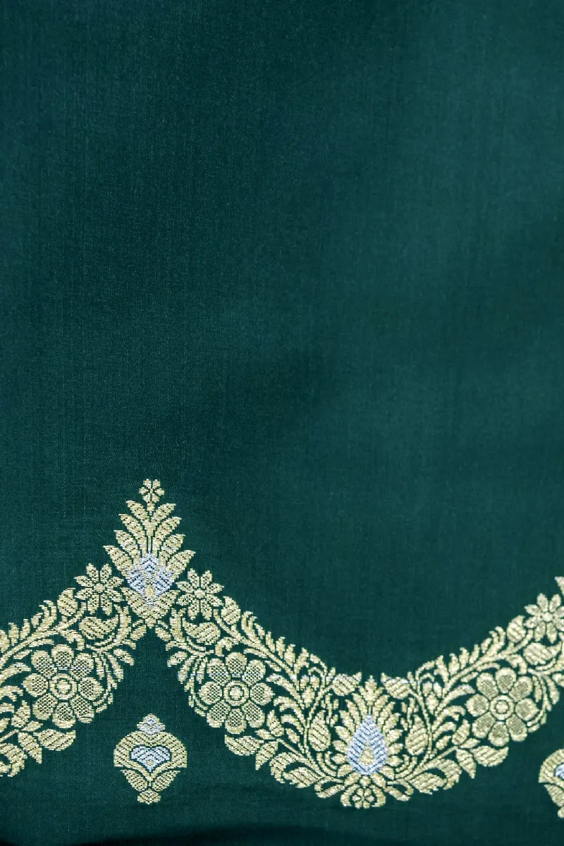 TEAL GREEN COLOR BANARASI SILK SAREE