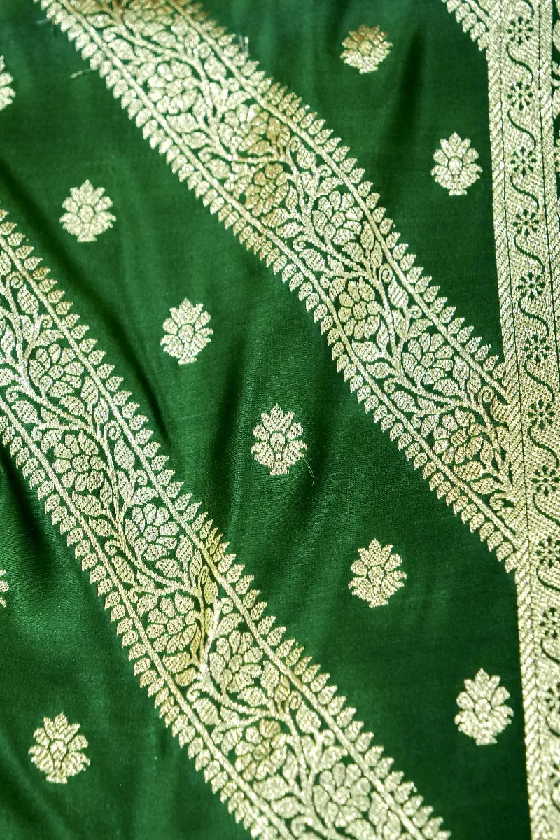 GREEN COLOR BANARASI SILK SAREE