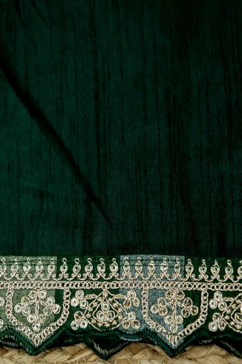 DARK GREEN COLOR ORAGANZA SAREE