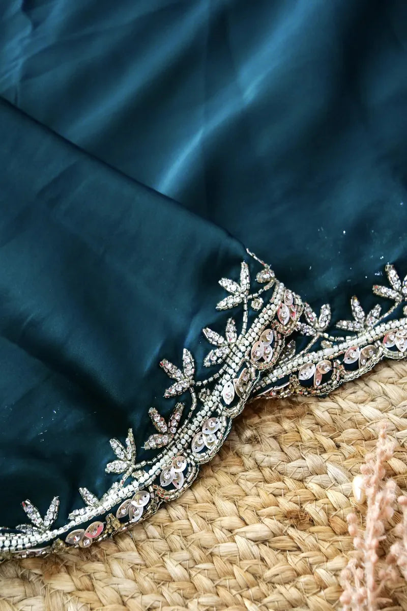 RAMA GREEN COLOR CREPE SILK SAREE