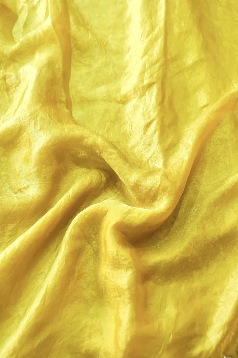 MANGO YELLOW COLOR CREPE SILK SAREE