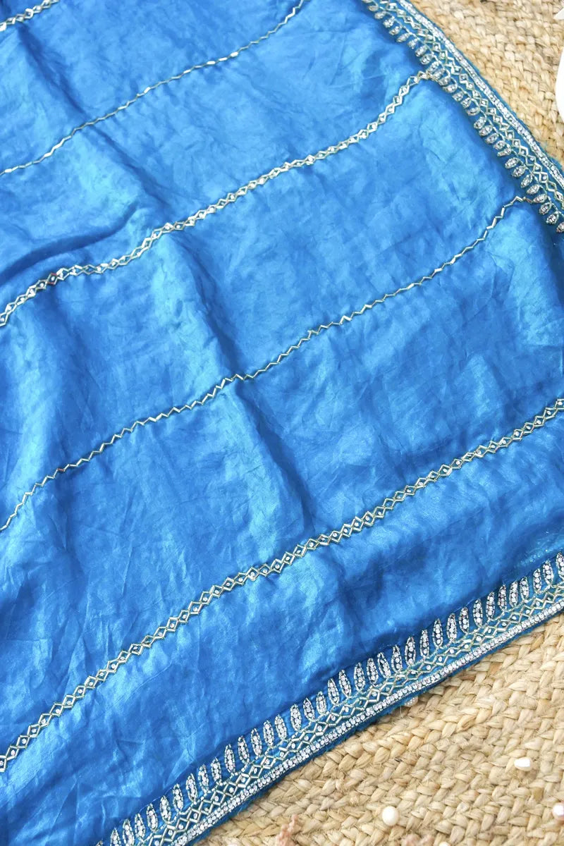 FIROZI COLOR CREPE SILK SAREE