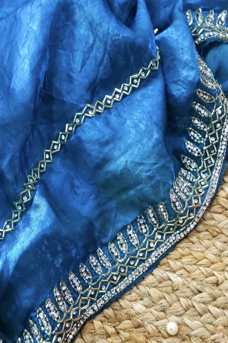 FIROZI COLOR CREPE SILK SAREE