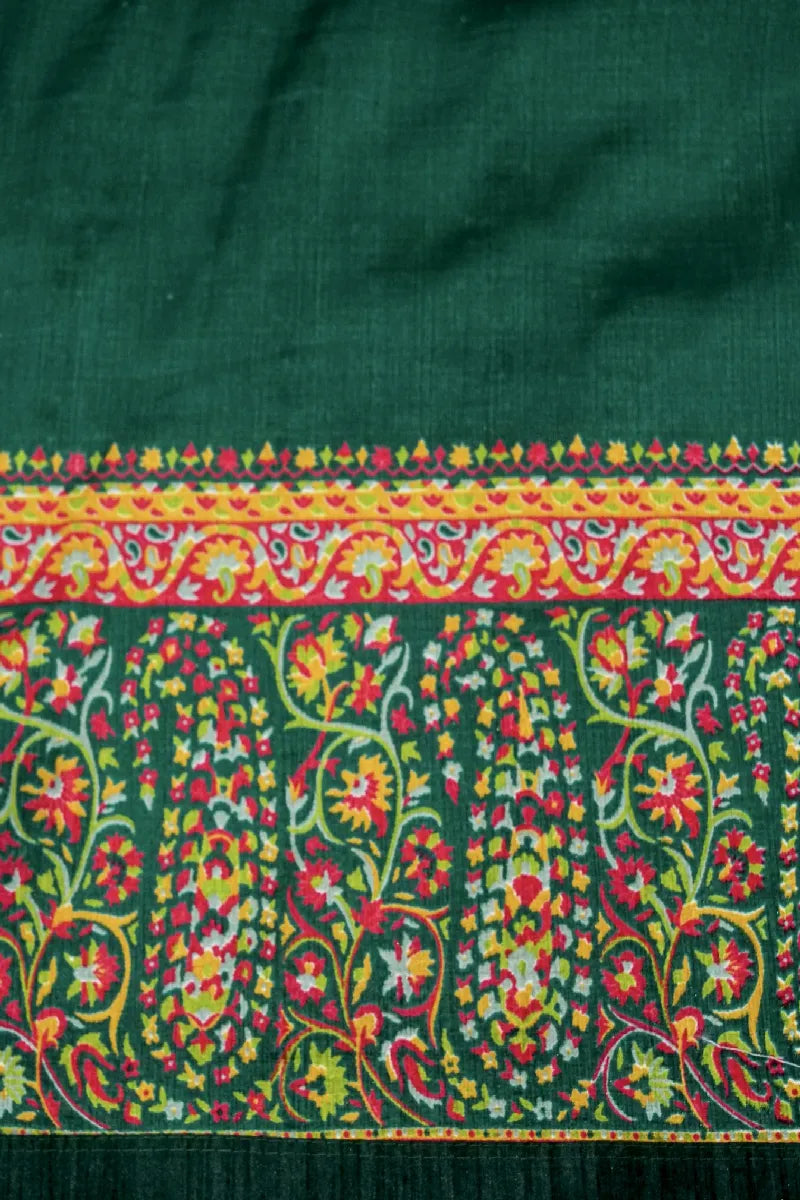 GREEN COLOR RAW SILK SAREE
