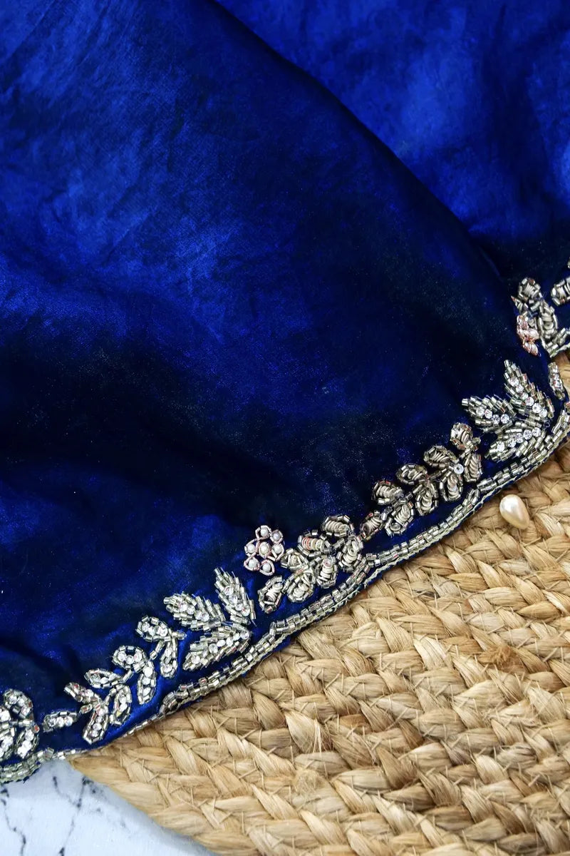BLUE COLOR CREPE SILK SAREE
