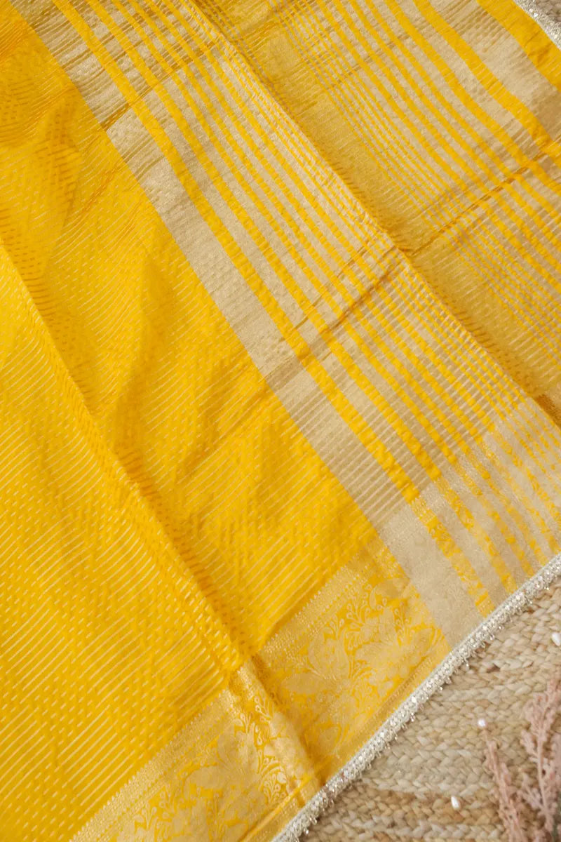 YELLOW COLOR DOLA SILK SAREE