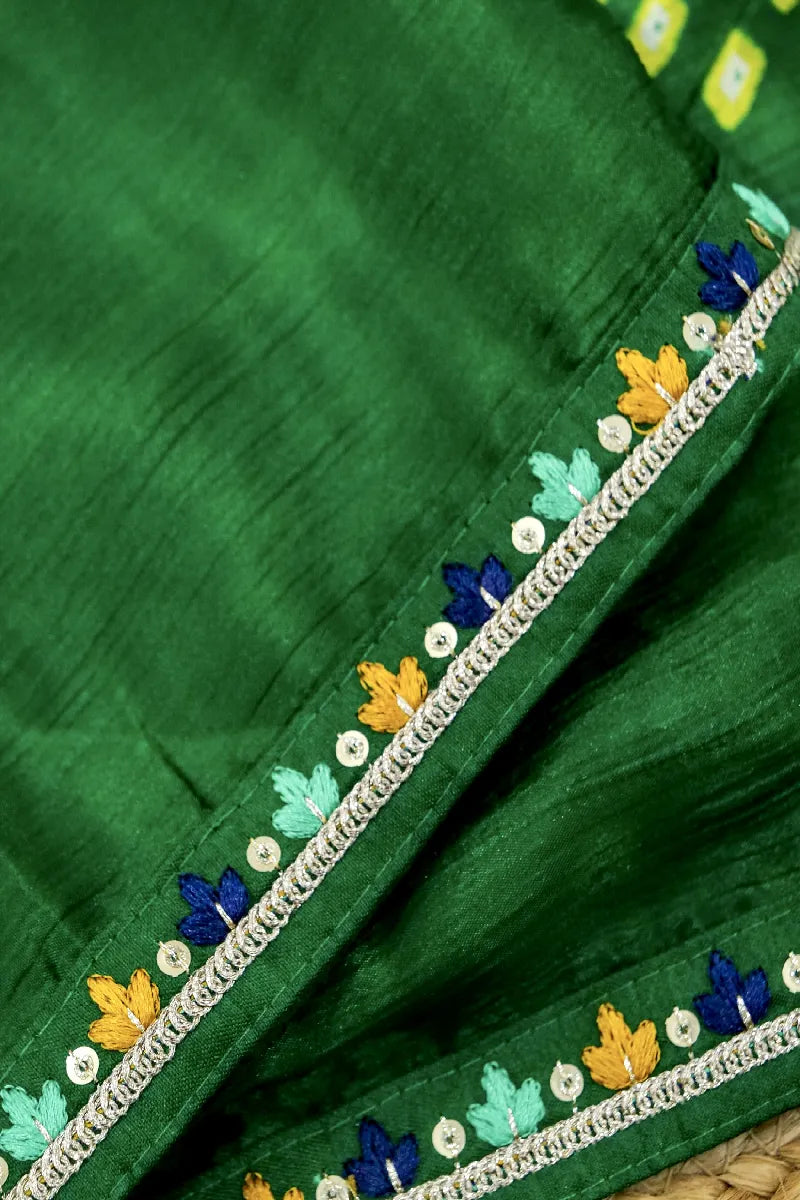 GREEN COLOR LAXMIPATI CHIFFON SAREE