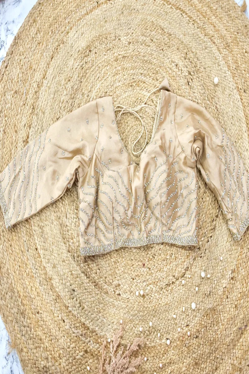 CREAM COLOR CREPE SILK SAREE