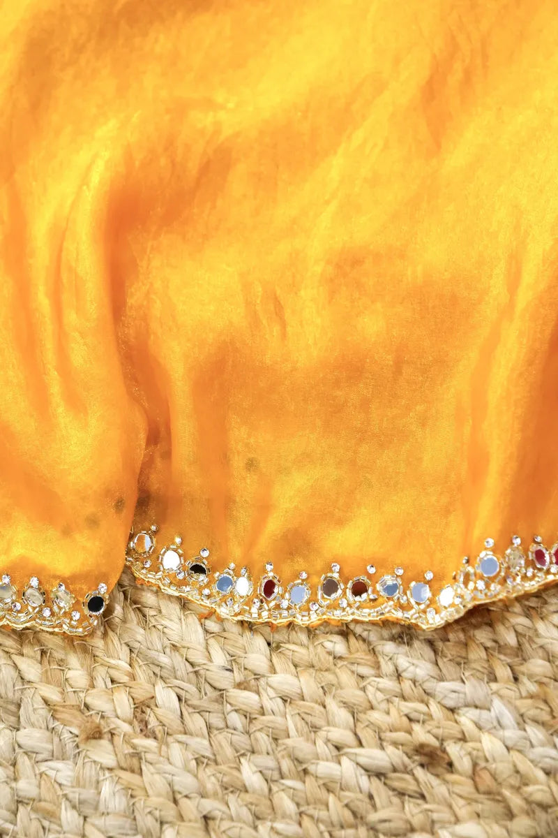YELLOW COLOR CREPE SILK SAREE